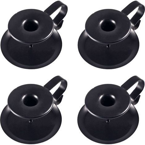 Lot de 4 bougeoirs pour bougies coniques, style vintage, en fer forgé noir mat, support bougie déco pour intérieur et événements (1/5)