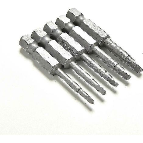 Lot de 5 embouts de tournevis magnétiques triangulaires en acier S2, tige hexagonale 1/4", 50 mm - DF (1/5)