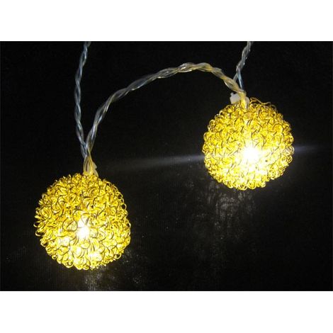 Guirnalda 10 bolas led oro