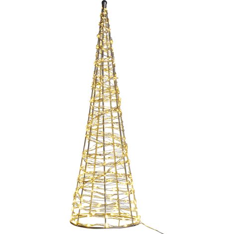 Decoración figura LED metal plateado árbol de Navidad luces decoración de pared hogar exteriores Kotala (1/5)