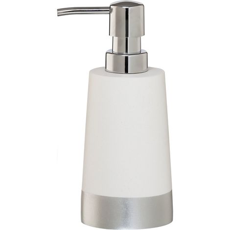 Sealskin Glossy Dispenser per Sapone Liquido, Poliresina, Argento, 8.9 x 17.9 x 7.3 cm (1/4)