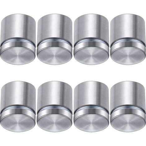 Ensemble de 8 pièces, vis pour porte-affiches, vis publicitaires, clous en acier inoxydable pour supports muraux en verre et acrylique (1 x 1 pouce) (1/4)