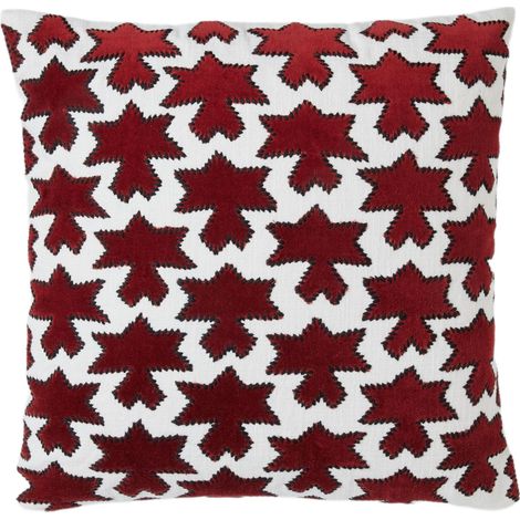 Housse de coussin en Velours de coton appliqués et point lancé noir KAKTUS (1/4)