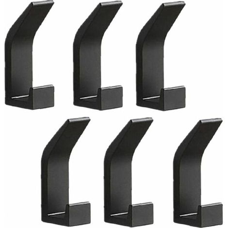 6er-Set Wandgarderobenhaken, Handtuchhalter, Türhaken, ohne Bohren, Aluminium-Garderobenhaken, selbstklebende Wandgarderobe, Schwarz