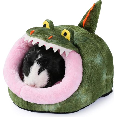 Cama Para Roedores - Tela De Terciopelo Corto Y Relleno De Algodón PP - Diseño Con Refugio Oculto - Talla Pequeña O Grande - Para Cobayas, Chinchillas, Hámsters, Erizos, Ratones Y Otros Pequeños Anima (1/2)