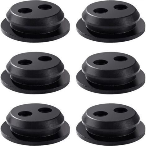 6 Pièces Réservoir de Carburant Œillets en Caoutchouc, Caoutchouc Douille Joint de Réservoir 2 Trous, pour Débroussailleuse, Débroussailleuse, Souffleur (1/4)