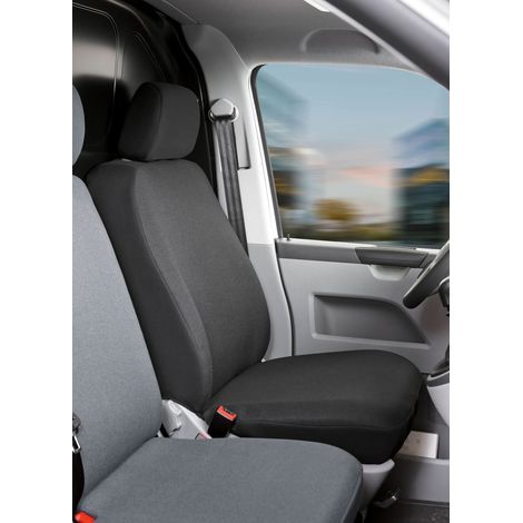 Housse de siège Transporter en tissu pour VW T5, siège avant simple (1/4)