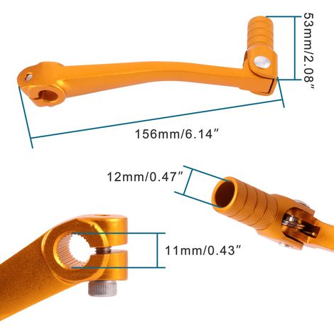 GOOFIT off-road motorcycle shift lever compatible with XR50 CRF50 XR aluminum alloy folding modification gold (1/4)