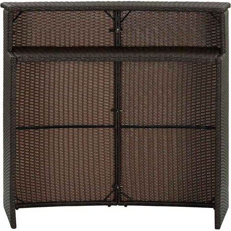 Maison Exclusive - Tavolo da Bar per Esterni Marrone 120x55x110 cm in Polyrattan (1/5)