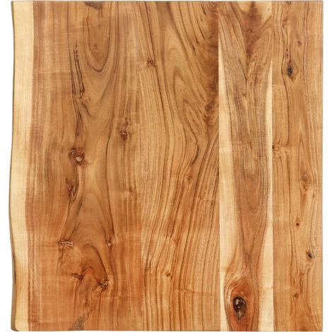 Dessus de meuble-lavabo en bois d'acacia massif 58x55 cm – Épaisseur 38 mm – Bord de bois vivant – Pour salle de bain – Hommoo (1/5)