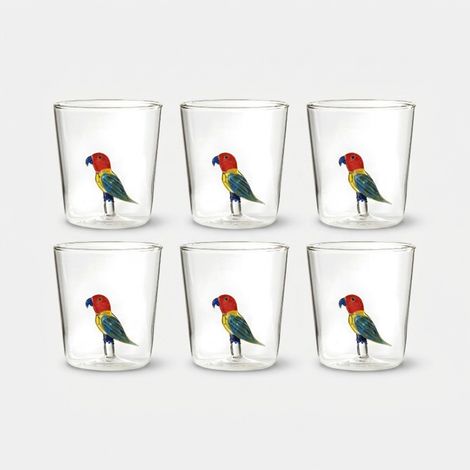 Set 6 bicchieri in vetro decorati Made in Italy Rio (1/2)