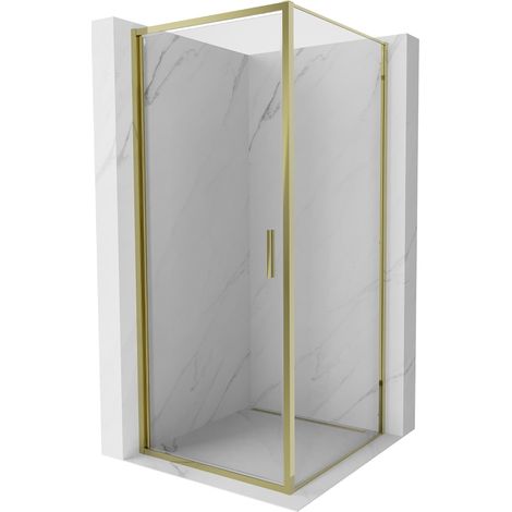 Mexen Exo Duschkabine mit Schwenktür 85 x 85 cm, transparent, gold - 817-085-085-50-00