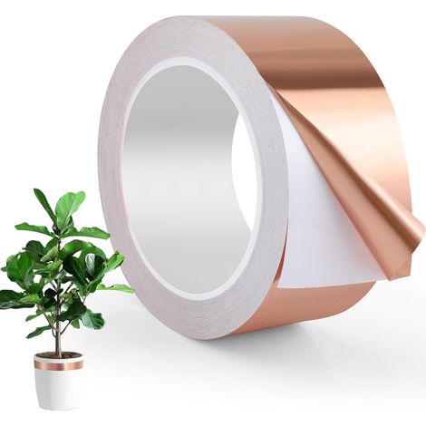 Ruban De Cuivre Contre Les Escargots,Ruban Anti-Limaces en Cuivre,Ande Adhésif en Cuivre,Ruban Protecteur Plantes pour Maison Et Jardin (50mm X 20m) (1/3)