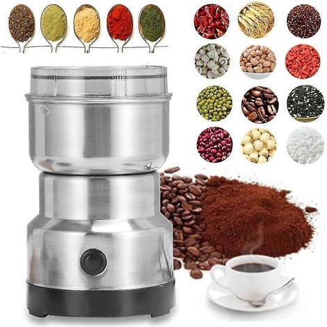 Broyeur à grains électrique - Mini broyeur rapide en 10 secondes pour épices, café, graines, riz et haricots (1/4)