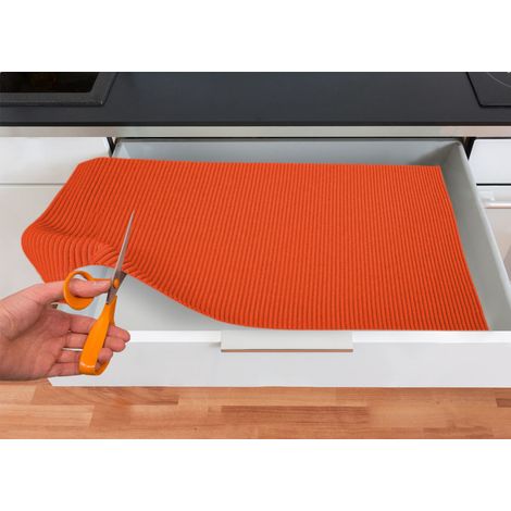 Tappetino Gommato Antiscivolo Multiuso Per Cassetti e Superfici Colore Arancio, misura65x400cmcoloreArancio (1/4)