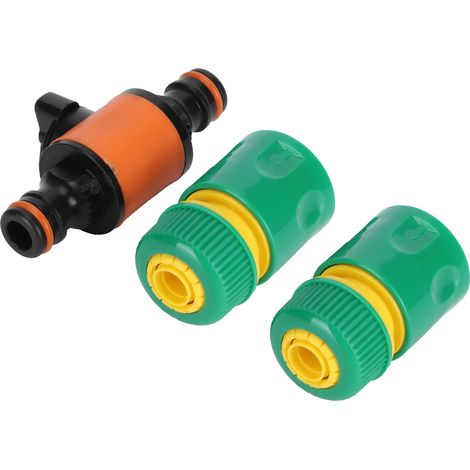Kit de réparation de tuyau d'arrosage comprenant 3 raccords rapides, vannes à bille marche/arrêt de type américain, G1/2 (1/5)