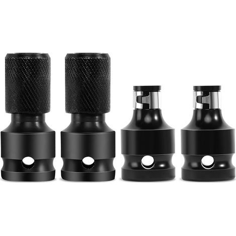 Lot de 4 adaptateurs de visseuse à percussion 1/2" à 1/4" multifonction porte-embout adaptateur pour clé à cliquet et porte-embout de tournevis (1/5)
