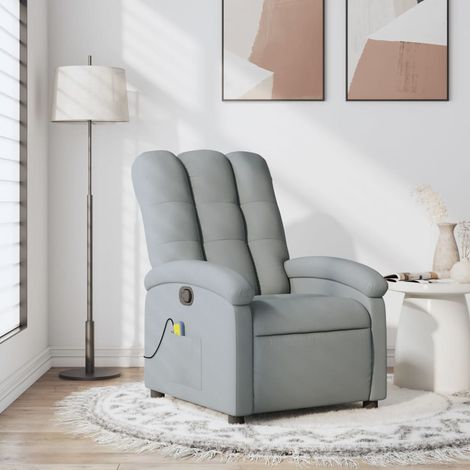 Massage-Relaxsessel, hellgrauer Stoff
