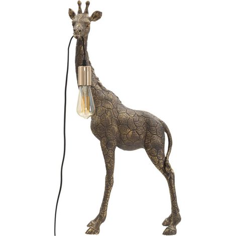 Lampada da tavolo Giraffa in resina oro antico