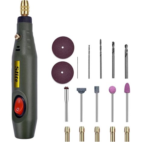 Mini perceuse électrique, équipement de bijouterie, bricolage, résine époxy, Kit d'outils de fabrication de bijoux for perles, résine de bois, perceuse de polissage artisanale(A) (1/5)