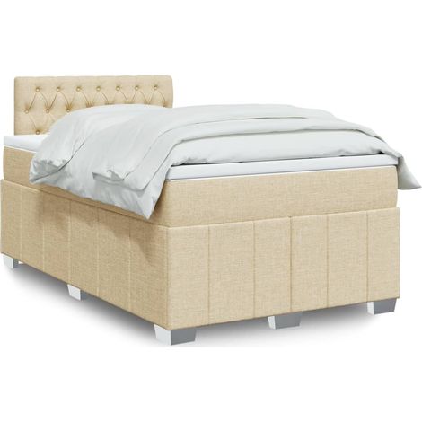 Boxspringbett mit Matratze Creme 120x200 cm Stoff