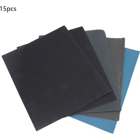 Papier abrasif humide/sec Toivize 23x28cm Lot de 15 feuilles grains 800-7000 pour ponçage finition lisse bois métal auto (1/5)