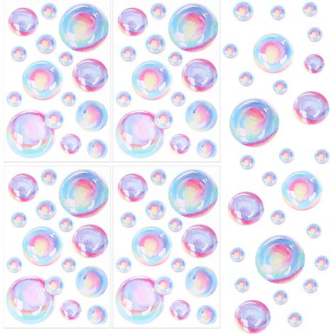 4pcs Autocollant Bulles de Savon, Autocollants Muraux à Bulles Autocollants Découpés Sous la Mer Autocollants Muraux à Bulles Océaniques pour Enfants Chambre Salle de Bain Décoration (1/5)
