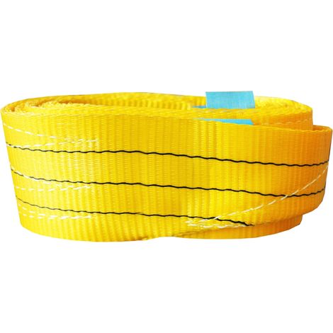 Sangle de Levage Gris 4000 kg, Anti-usure en Polyester, pour les Mouvements de marchandises lourdes, 4 tonnes bande pour le chargement, longueur 3 mètres (1/2)