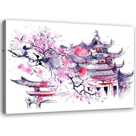 Stampa su tela, Giappone Acquerello - 60x40 (1/4)