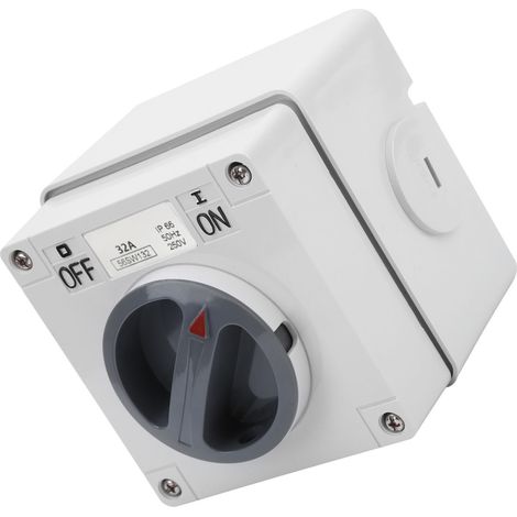 Interrupteur Prise Étanche Extérieur Rotatif Marche/Arrêt Anti-poussière Isolant Boutons Voyants 250V (1P 32A) (1/5)