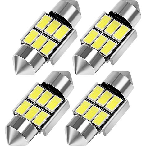 4 stücke 31mm LED Birnen Reines Weiß Helle Auto Innen Lichter CANBUS 6-SMD 5730 Chipsätze Festoon Dome Lichter (1/4)