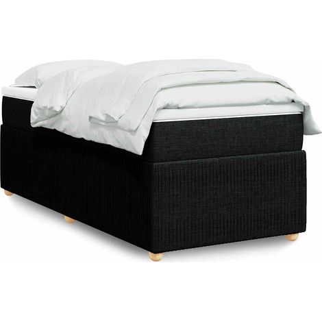 Boxspringbett mit Matratze Schwarz 100x200 cm Stoff