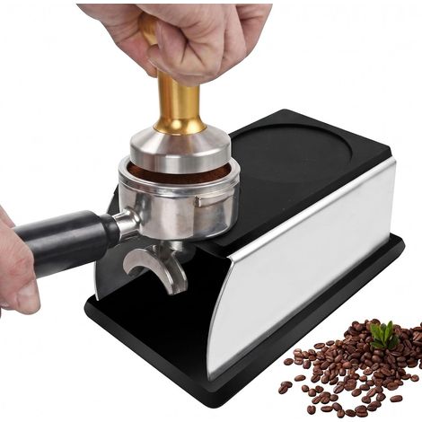 Base para prensador de café, soporte para prensador de café de 58 mm – Base de silicona antideslizante + acero inoxidable – para portafiltro de máquina de espresso – Compatible con puertos de 58 mm – (1/5)