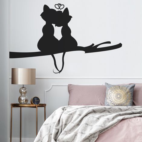 Sticker Mural - Chats Amour - 287x473 cm - Noir (1/3)