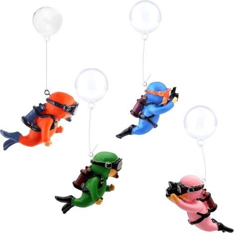 Aquarium Plongeur Décoration,4 pièces Décorations d'aquarium Décorations Flottantes d'Aquarium Accessoires de Paysage pour Aquarium, Convient à Tous Les Types d'Aquariums (1/5)