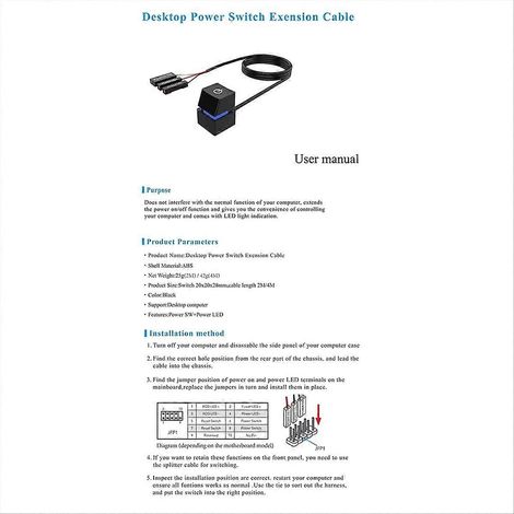Carte mère PC B avec interrupteur LED coloré pour ordinateur de bureau (1/5)