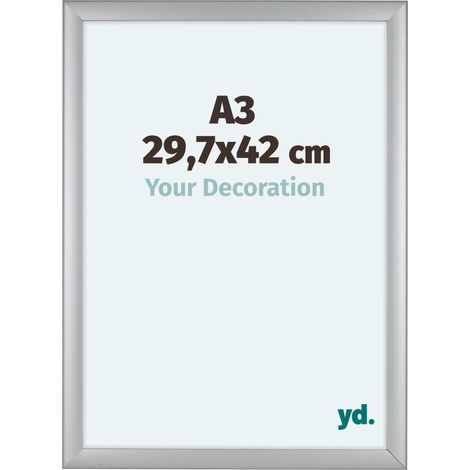 Cadre Photo 29.7x42cm A3 Argent Mat MDF Como. (1/5)
