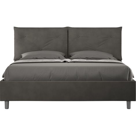 Letto matrimoniale e rete 160x190 in microfibra grigio Appia (1/4)