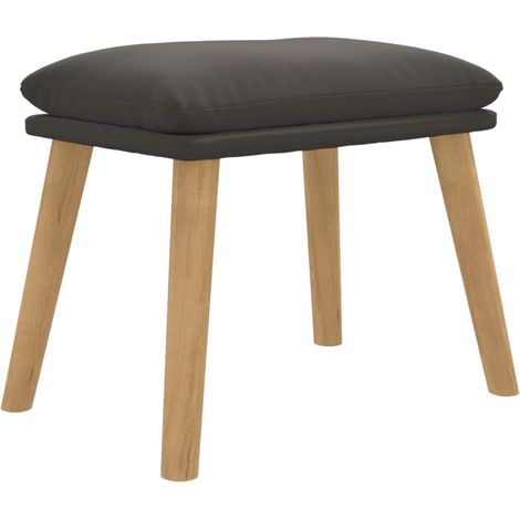 Repose-pieds tabouret 45 x 29,5 x 35 cm velours gris DEC030293