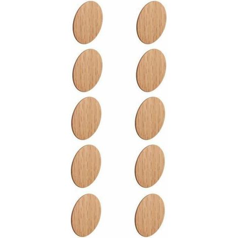 Cyclingcolors – Lot de 10 cache vis autocollants en plastique couleur bois hêtre marron – Diamètre 13mm – Pour dissimuler les trous de vis (1/2)