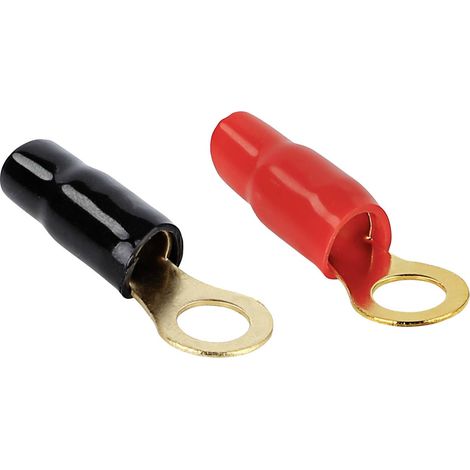 ACV Cosse à oeillet HiFi jeu de 4 10 mm² 8.40 mm noir, rouge
