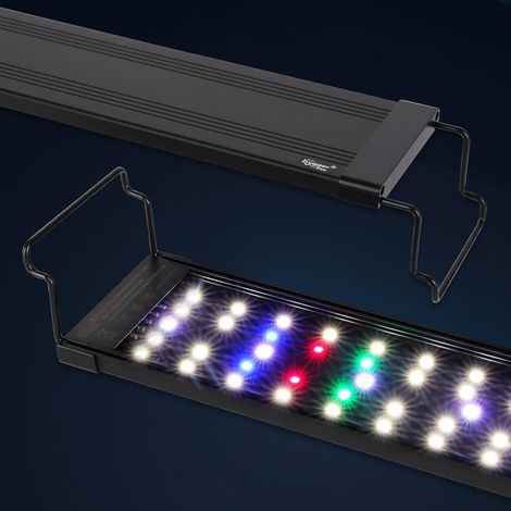 Lampe Aquarium, 15W Day-Night Double Minuterie Éclairage Aquarium LED, Réglable 9 Colors and Luminosité Full Spectrum Fish Tank Light da 30-45cm Tanks (1/5)