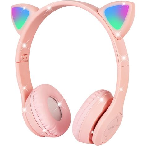 Casque Enfant Bluetooth - 1 Unité - Design Chat LED - Volume Limité 84dB - Micro HD - PC Tablette (1/5)