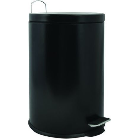 Poubelle à pédale Acier 20L Noir mat MSV (1/5)