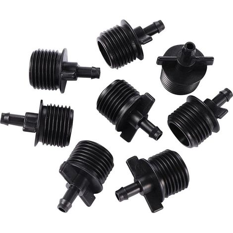 Set di 20 raccordi filettati neri per tubi dell'acqua, connettori robusti per tubi di irrigazione a goccia. (1/3)