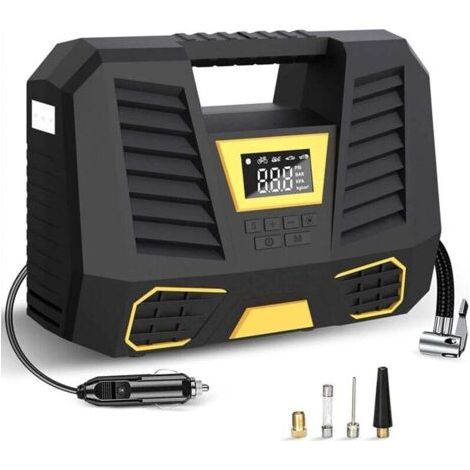 Pair Tragbarer Luftkompressor, 12V 150psi Autokompressor, Digitaler tragbarer Reifenfüller, Mini-Luftkompressor mit LED-Licht, Elektrische Autopumpe für Motorrad-, Auto- und Fahrradreifen