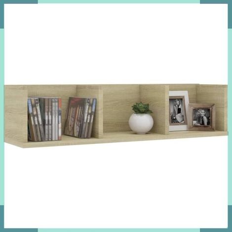801313 étagère murale à CD Chêne sonoma 75x18x18 cm Bois d'ingénierie (1/4)