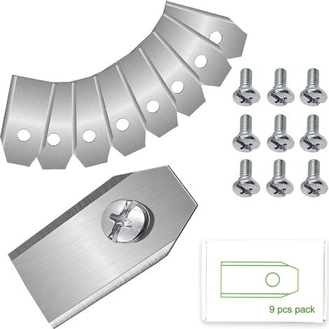 Lames de tondeuse de remplacement compatibles avec toutes les tondeuses robotiques Husqvarna Automower/Gardena (35x18x0,75mm) (10PCS, argent)