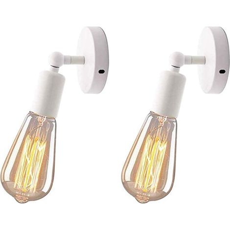 Stück Wandleuchte E27 Industrieller Retro-Wandleuchter Edison Wandleuchte Flurleuchte Kerzenhalter Dekoration für Zuhause Büro Bar Club Café (Weiß)