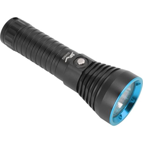 Lampe torche de plongée LED 3000 lm, étanche IPX8 jusqu'à 100 m de profondeur, bleue (1/5)